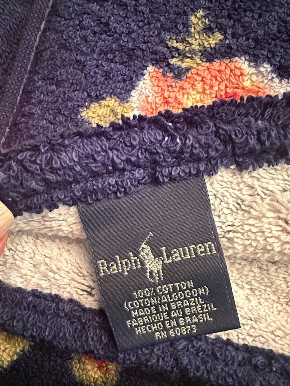 Rare unused Vintage Ralph Lauren Brompton Floral Hand Towels Set made in Brazil